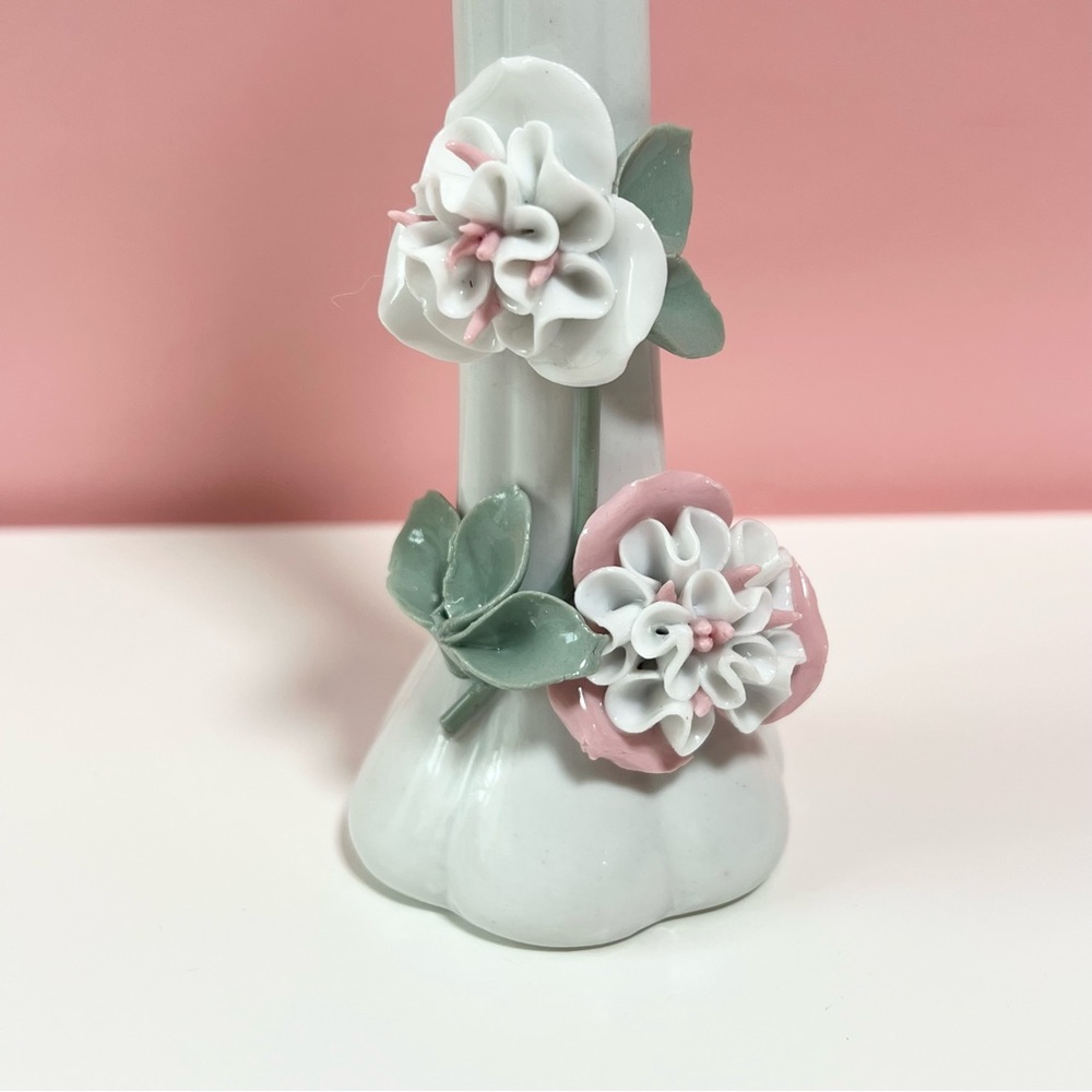 Vintage retro pastel kitsch 3D floral stem bud vase - Picture 2 of 6